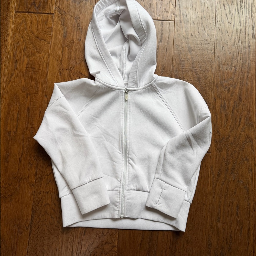 abercrombie kids White Zip-Up Hoodie with Hood